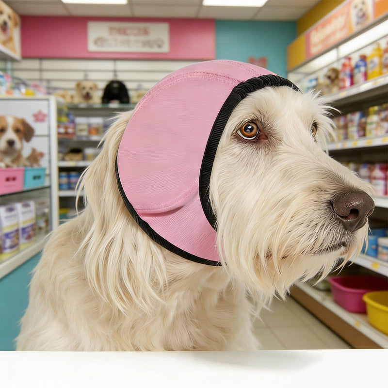 Ear Protection for Dogs - Adjustable Dog Ear Protection with Sound Insulation, Comfortable & Washable Design for All Breeds, Ideal for Bathing & Drying (Pink)