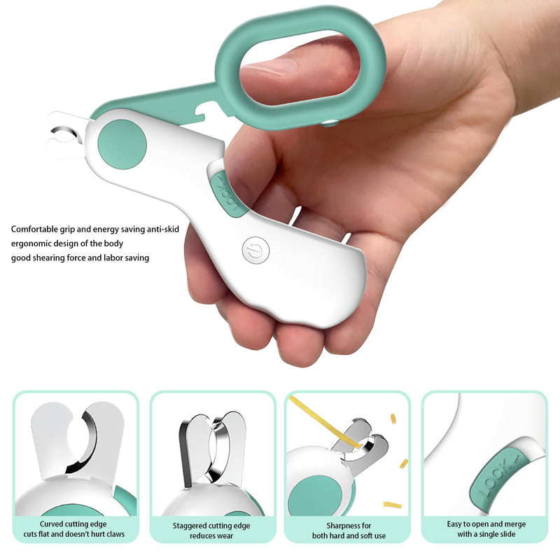 Pet Nail Clippers with LED Lights cat Nail Clippers for Indoor Cats Nail Trimmer Clippers for Small Dog Nail Trimmers Cats Rabbits Nail Clippers Bird Kittens (Blue) Blue - PawsPlanet Australia