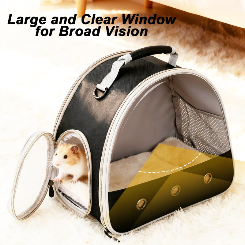 2-Pack Guinea Pig Carrier Backpack and Playpen with Lid, Breathable Pet Pen Excercise Fence, Portable Travel Cage for Bunny, Bearded Dragon, Rabbits, Hamster, Chinchillas, Sugar Glider, Squirrel Black Carrier+Pen with lid