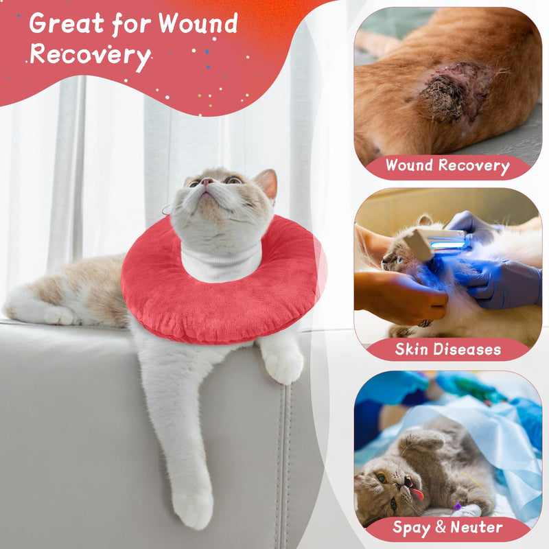 Cat Recovery Collar, Neck Cone Kitten Cone Collar Soft to Stop Licking after Surgery Cat Doughnut CollarAnti-Licking(Pink, M) Pink