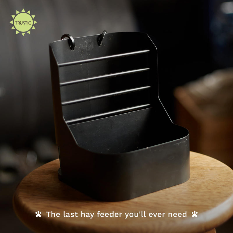 Hay and Food Feeder for Rabbit, Guinea Pig, Bunny, Chinchilla, Heavy Duty Metal Bin 5.5 x 5.5 x 7 inch - PawsPlanet Australia
