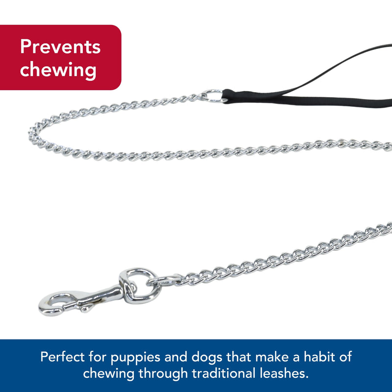 Coastal Pet Titan Chain Dog Leash with Comfortable Handle - Durable Metal Dog Leash - Heavy-Duty Dog Leash for Puppies & Dogs - Quality Dog Supplies - Black, 2 mm x 4' 2.0 mm x 04' (Pack of 1) - PawsPlanet Australia