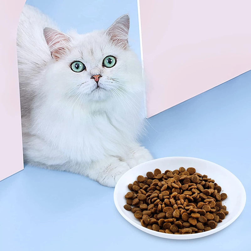 2 Pcs Cat Bowls, Wide & Shallow Cat Plates for Whiskey Fatigue Relief, 15cm/6’' Ceramic Cat Feeding Dishes Cute Fish Bone Design, Wet & Dry Food Feeding Bowls for Kittens, Cats, Puppies 2 Fish bone - PawsPlanet Australia