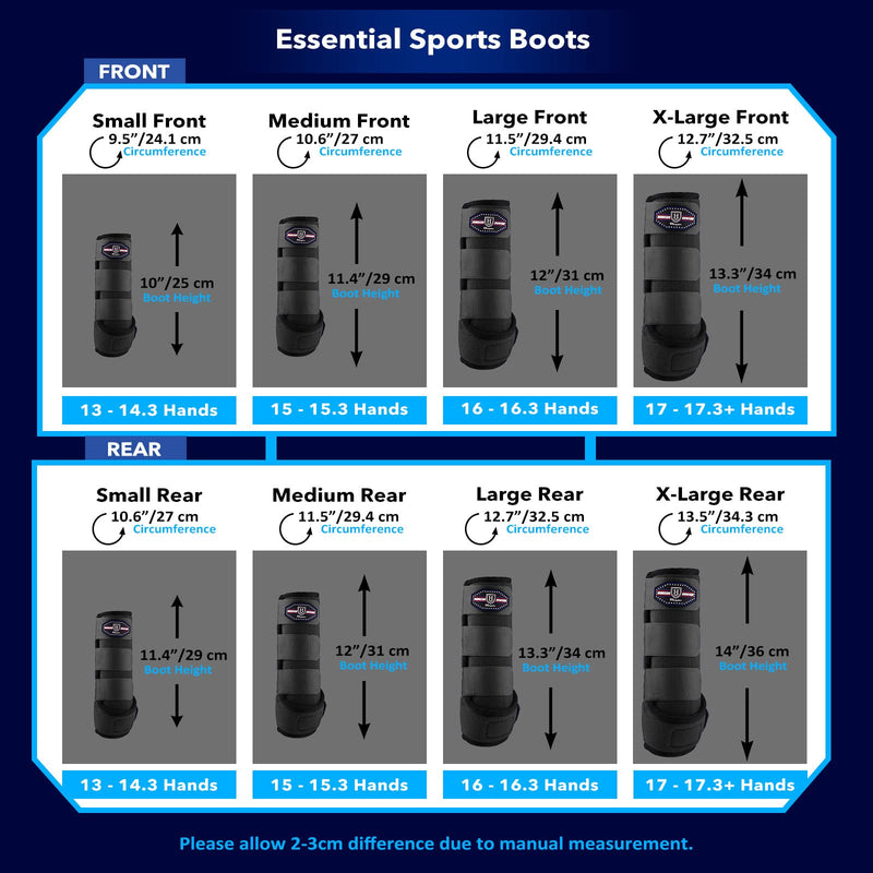 Harrison Howard Horse Sport Medicine Front Shock-Absorbing Boots All-Round Lower Limb Protection & Support Sport Boots Perfect for Endurance Training and Performance Pack of 2 Piano Black L Full (Large) - PawsPlanet Australia