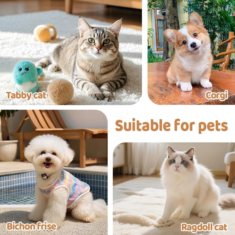 Cat Collar Soft Adjustable Plush Collar in Toast Design, Leak Protection Prevents Licking and Biting for Small to Medium Dogs