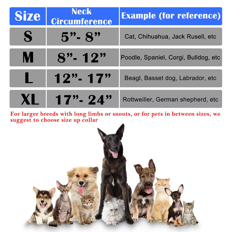 Inflatable Dog Cone Collar for After Surgery, Soft Adjustable Blow up Donut E-Collar for Small Medium Large Dog and Cats Watermelon Large (Neck: 15"-18")