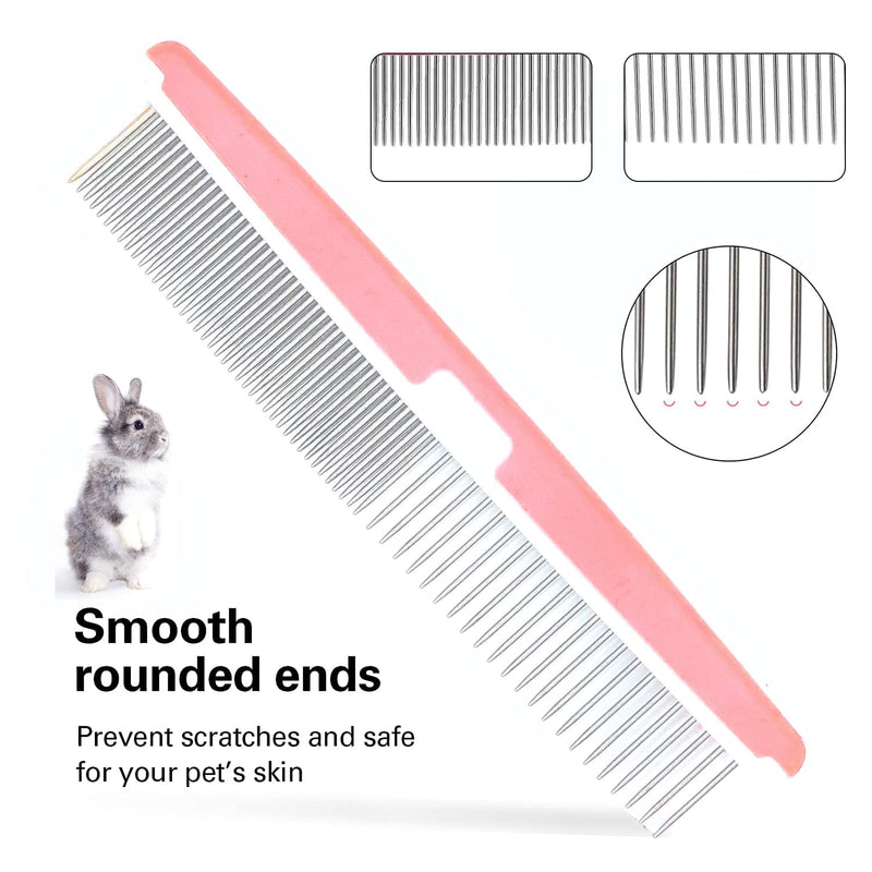 Small Animal Pet Grooming Kit Pet Shedding Slicker Brush, Bath Massage Glove, Pet Grooming Comb, Nail Clipper Trimmer Rabbit, Puppy, Kitten, Guinea Pig, Hamster, Ferret (Pink), 6 Pc Set - PawsPlanet Australia