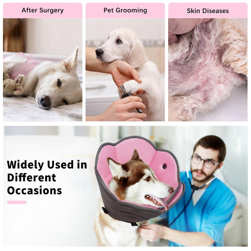 Dog Cone for Dogs After Surgery,Adjustable Protective Dog Recovery Collars & Cones for Large Medium Small Dogs Cats,Comfy Soft Dog Cones Prevent Pets from Touching Stitches Rashes,Wounds,Pink,M M(Neck Girth:11.02"-14.17") Pink - PawsPlanet Australia