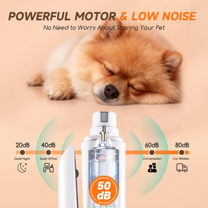 Nobleza 2 in 1 Small Dog Nails Clippers Puppy Nail Grinders, Puppy Claw Clipper Grinder Cutter-Dust-Proof Case, LED Screen, 2 Lights Pet Electric Nail Trimmer File for Small Dogs Rechargeable