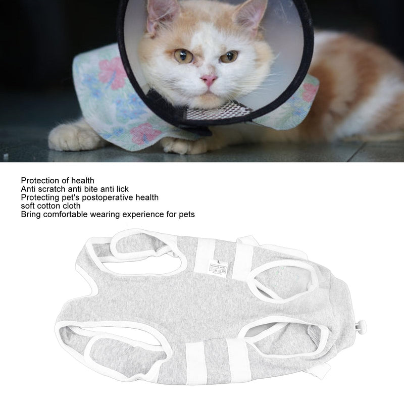 Cat recovery suit made of soft cotton, anti-licking for post-operative comfort in cats and kittens, 1 pack