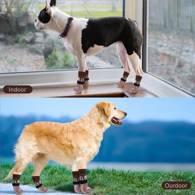 EXPAWLORER Anti Slip Dog Socks - Dog Shoes Paw Protectors with Adjustable Straps for Hot/Cold Pavement, Strong Traction Control with Grippers for Indoor Hardwood Floors - PawsPlanet Australia