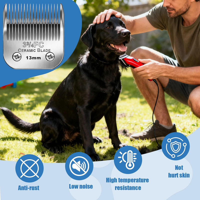 Dog Grooming Replacement Blades Compatible with Andis Dog Clipper, Dog Clipper Blades Compatible with Oster A5,Wahl KM-10 Series Dog Clipper,3FC Blades (13mm) Silver/3FC-3PCS