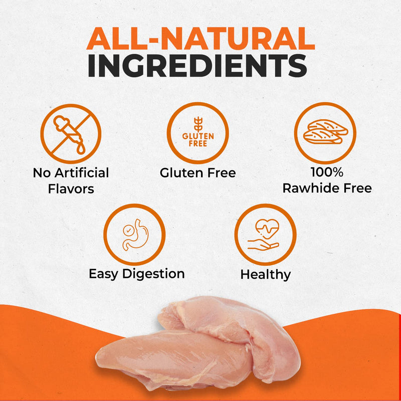 Canine Naturals Chicken Recipe Chew - Rawhide Free Dog Treats - Made From USA Raised Chicken - All-Natural and Easily Digestible - 40 Pack of 5 Inch Stick Chews 1 Count (Pack of 40) - PawsPlanet Australia