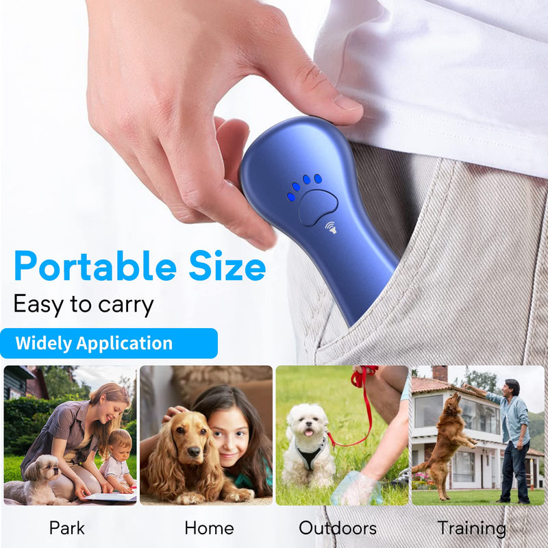 New Anti Barking Device,Dog Barking Control Devices,Rechargeable Ultrasonic Dog Bark Deterrent up to 16.4 Ft Effective Control Range Safe for Human & Dogs Portable Indoor & Outdoor(Blue) Blue - PawsPlanet Australia