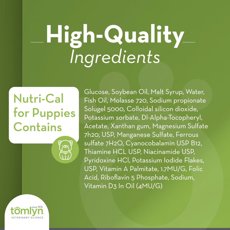 Tomlyn High Calorie Nutritional Gel for Puppies, (Nutri-Cal) 4.25 oz Puppy