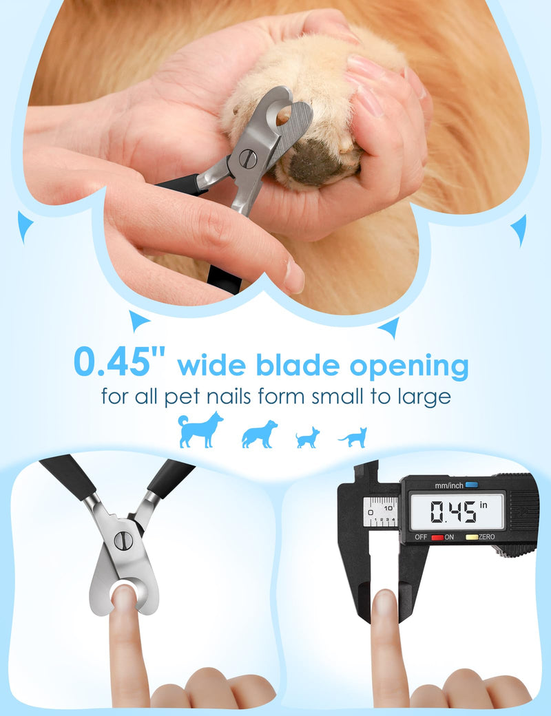 Heavy Duty Dog Nail Clippers -【Cuts Thick Nails Like Butter】【Upgraded Large Opening】 Professional Toenail Trimmer Razor Sharp Blade for Medium to Giant Breed (Black) Black - PawsPlanet Australia