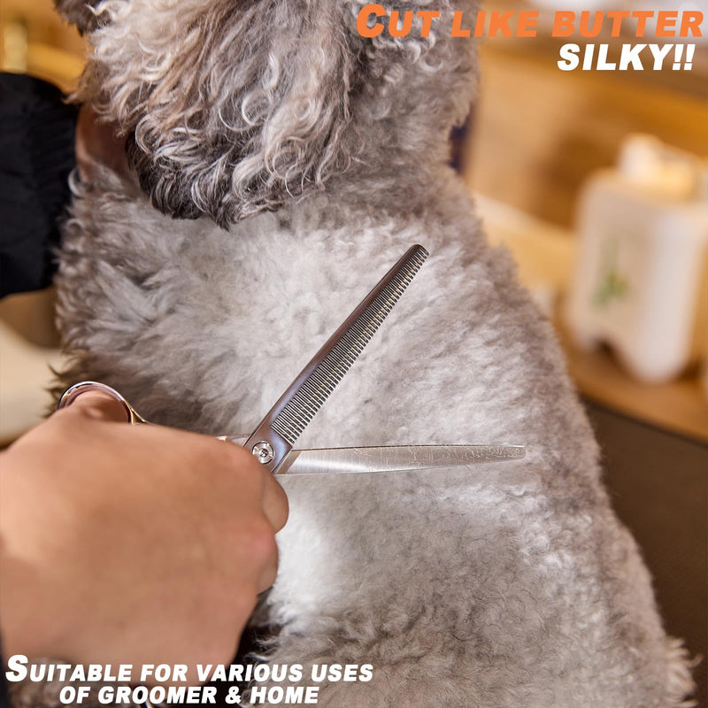 High-end Professional Dog Grooming Thinning Scissors Teeth Cutting Blending Shears Pet Texturizing Shears 7.5 Inch Extremely Very Sharp Stainless Steel Alloy For Cat Other Animals Groomer 7.5inch Thinning Shears - PawsPlanet Australia