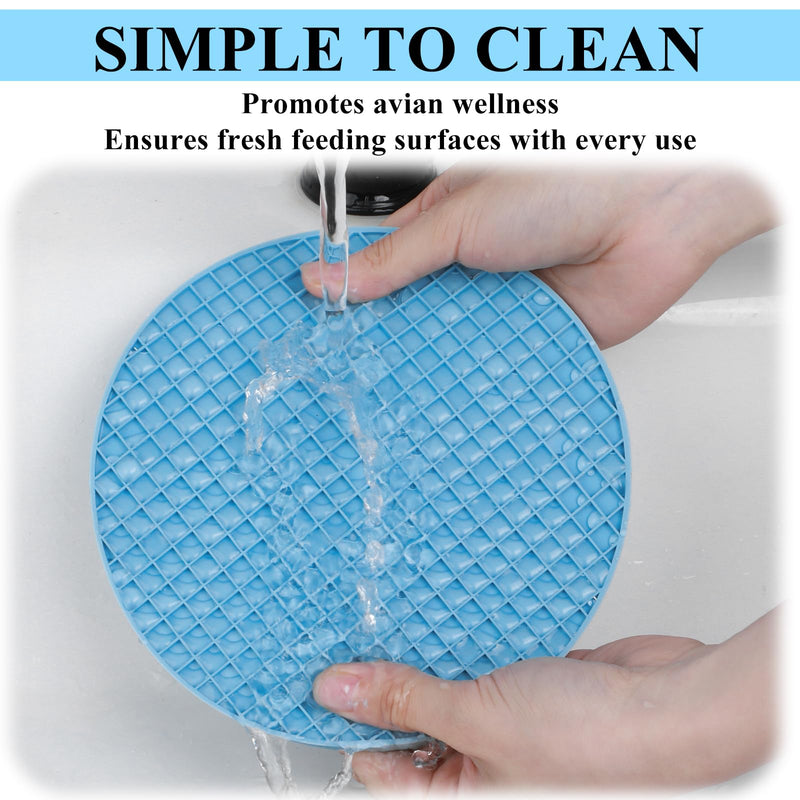 2Pcs Bird Foraging Toys,Foraging Mat,Forage Toys for Birds Small African Grey Parrot Toy to Increase Feeding Time Silicone Slow Feeder Mats for Parakeets Cockatiel Conure Budgies(Blue & Green) - PawsPlanet Australia