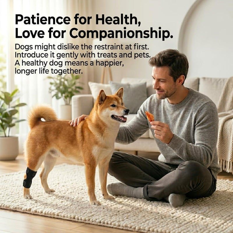 Firstbrace Dog Rear Leg Hock Joint Braces with Removable Metal Strips (L Pair) | Removable rigid metal strips deliver heavy-duty canine rear hock joint stabilisation. L