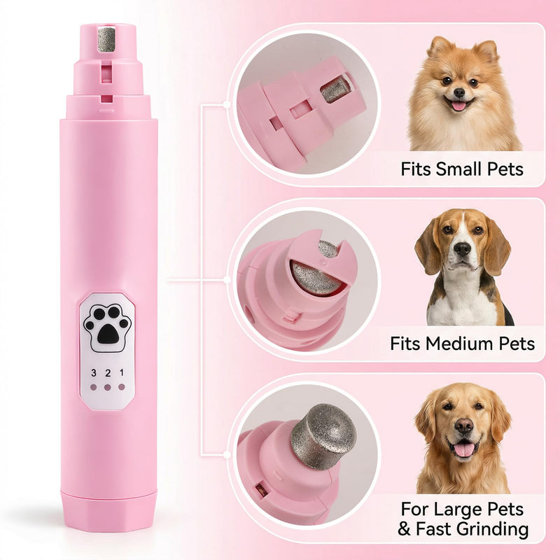 Dog Nail Grinder 3 Speeds Electric Dog Nail Trimmer Super Quiet Rechargeable Pet Nail Grinders Painless Paws Grooming Smoothing Tool for Large Medium Small Dogs Cats - PawsPlanet Australia