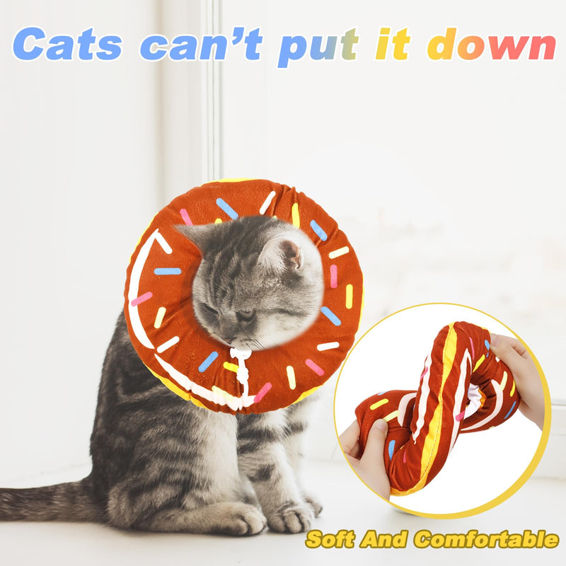 Cat Cone Collar Soft,Donut Pet Recovery Collar for Wound Healing,Adjustable Protective Cat Donut Collar After Surgery Neck Pillow Elizabethan Collars for Kitten,Puppy and Dogs Medium coffee - PawsPlanet Australia