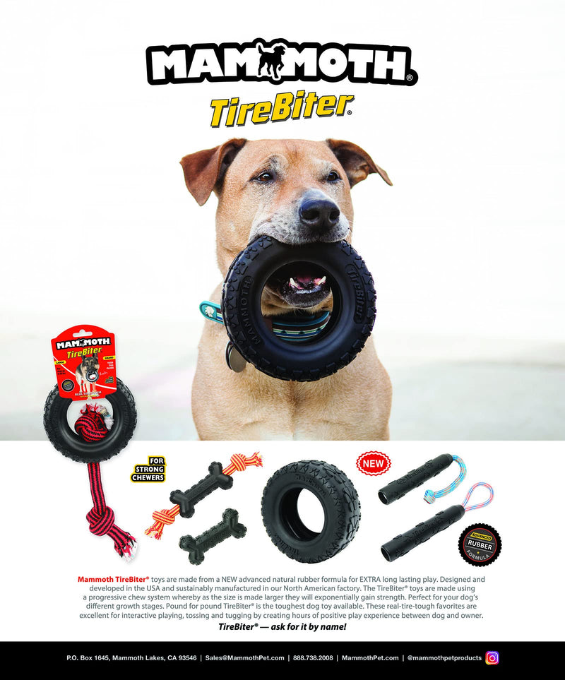 Mammoth TireBiterII Retriever with Poly Float Rope – Natural Rubber Dog Toys – Dog Toys for Extra Long Interactive Fetch and Play –It Floats 11” It Floats 11” Retriever w/Poly Float Rope - PawsPlanet Australia