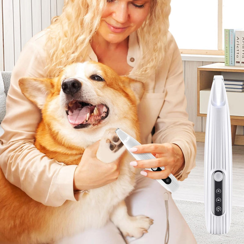 Upgraded Pet Micro Precision Trimmer, New Rechargeable Low Noise Wireless Dog Paw Trimmer, Trimmer with LED Light for Paw Hair, Ears, Face, HIPS & Eyes Grooming Instruments for Cats & Dogs - PawsPlanet Australia