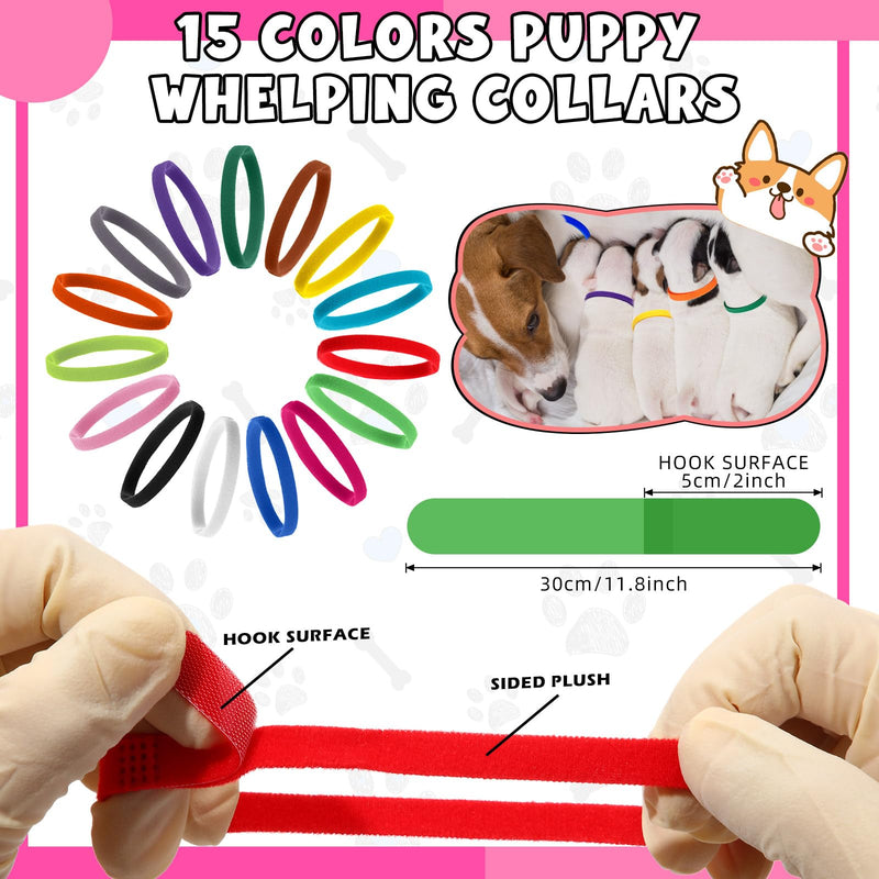 45 Pcs Puppy Dog Kitten Whelping Supplies Starter Kit for Birth Include Pet Playpen Whelping Collar Cord Clamp Bulb Aspirator Syringe Bottle Scissor Glove Bag for New Born Pet Supplies