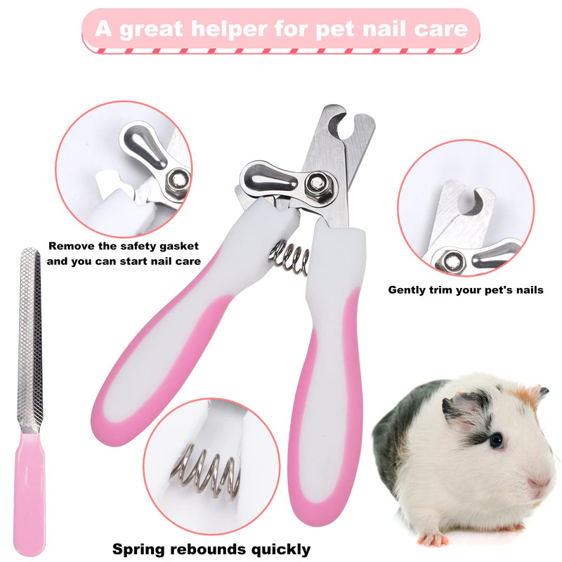 Guinea Pig Brush Kit Hamster Cleaning Grooming Comb with Nail Clipper Trimmer, Nail Files - Professional Small Animal Grooming Tool for Rabbit, Bunny, Puppy, Kitten, Ferret - PawsPlanet Australia