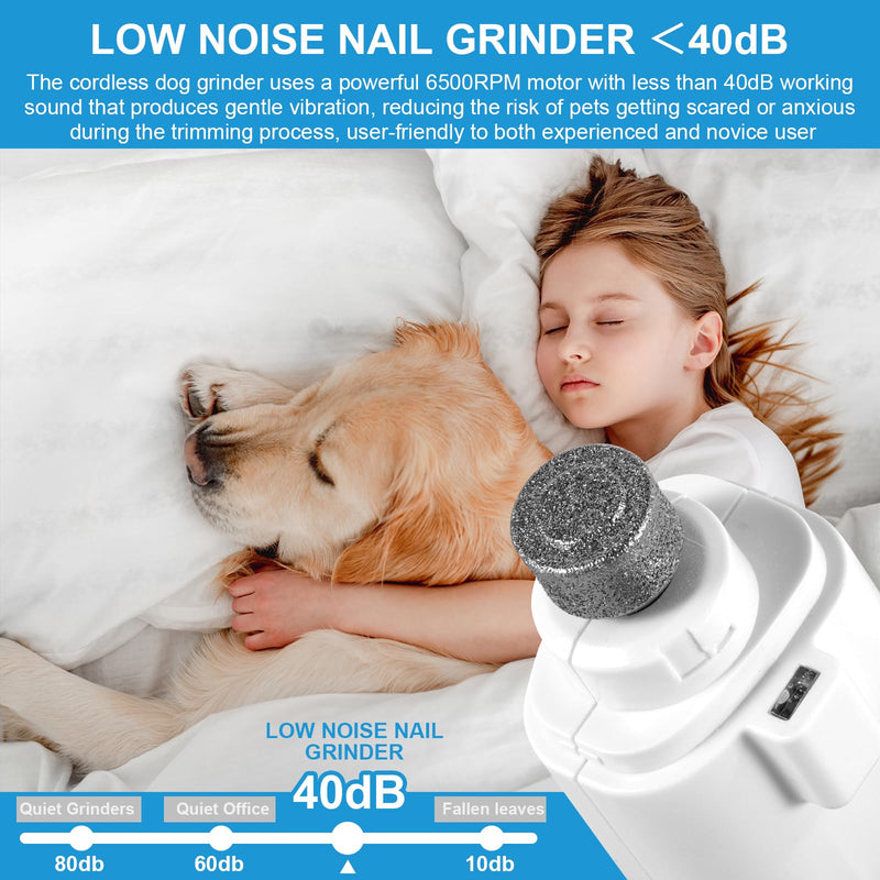 SZMDLX Cat & Dog Nail Trimmers, Electric Rechargeable Dog Nail Clippers & Dog Nail Grinder with 2 LED Light Paws Grooming Kit, Dog Nail File Quiet Pet Nail Clippers & Grinder Trimmer for Dogs and Cats - PawsPlanet Australia