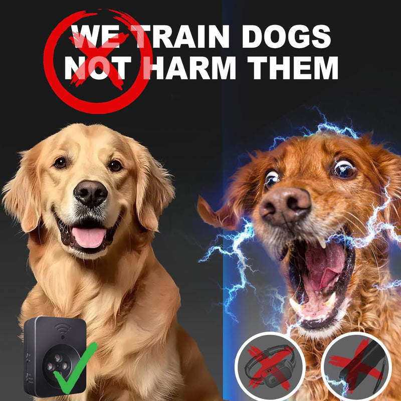 2026 Upgraded Ultrasonic Dog Bark Deterrent, Automatic Anti-Barking Device with 3 Modes, 50FT Long Range Rechargeable Bark Control for Indoor Outdoor Use, Safe for Small Large Dogs (Black) - PawsPlanet Australia