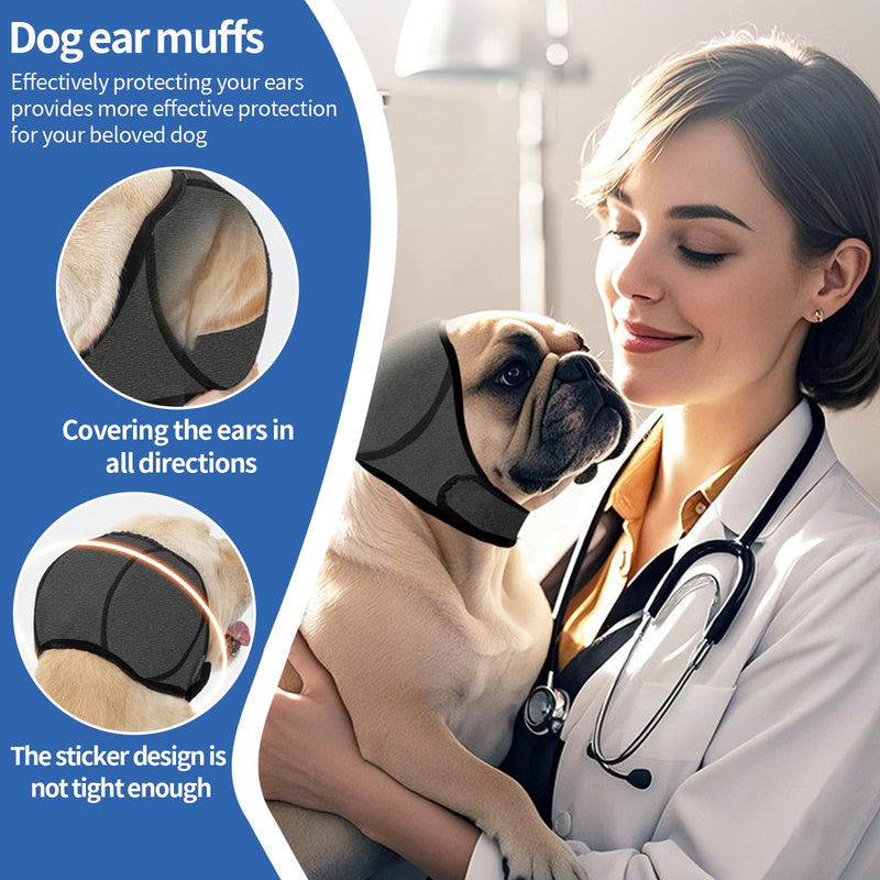 Dog Ear Protectors, Adjustable Dog Ears Cover Dog Ear Muffs Noise Protection Comfortable Quiet Dogs Calming Pet Snood Ear Covers for Thunder Fireworks Vet Visits(M)