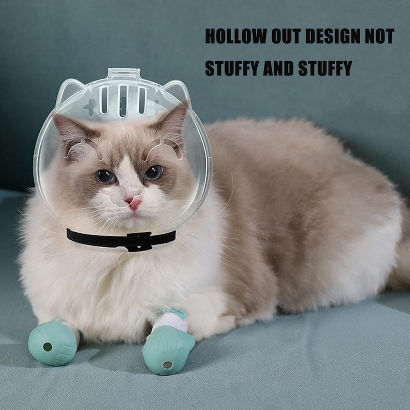 Protective headgear for cats, soft PP muzzle for pets, prevents injuries, licking, scratching, protective mask for cat grooming