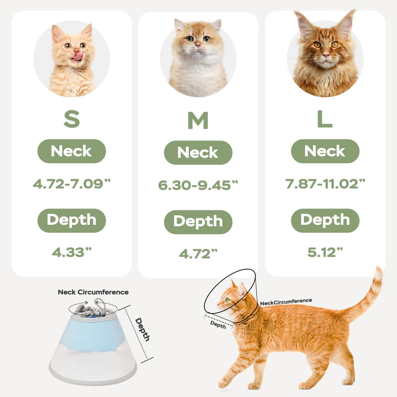 Cat Cone Collar Soft: Comfortable Waterproof Mesh Recovery Cone After Surgery to Stop Licking and Scratch, Alternative to Plastic Elizabeth Head/Neck Cone Blue M