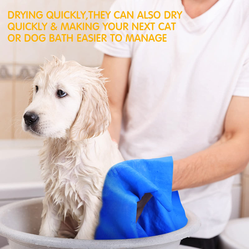 Tatuo 3 Pieces Pet Absorbent Towel Dog Bath Towel 25.2 x 16.34 Inch Dog Quick Drying Towel Pet Shower Towel Cat Grooming Towel Machine Washable Suitable for Any Size Pets Dogs Cats - PawsPlanet Australia
