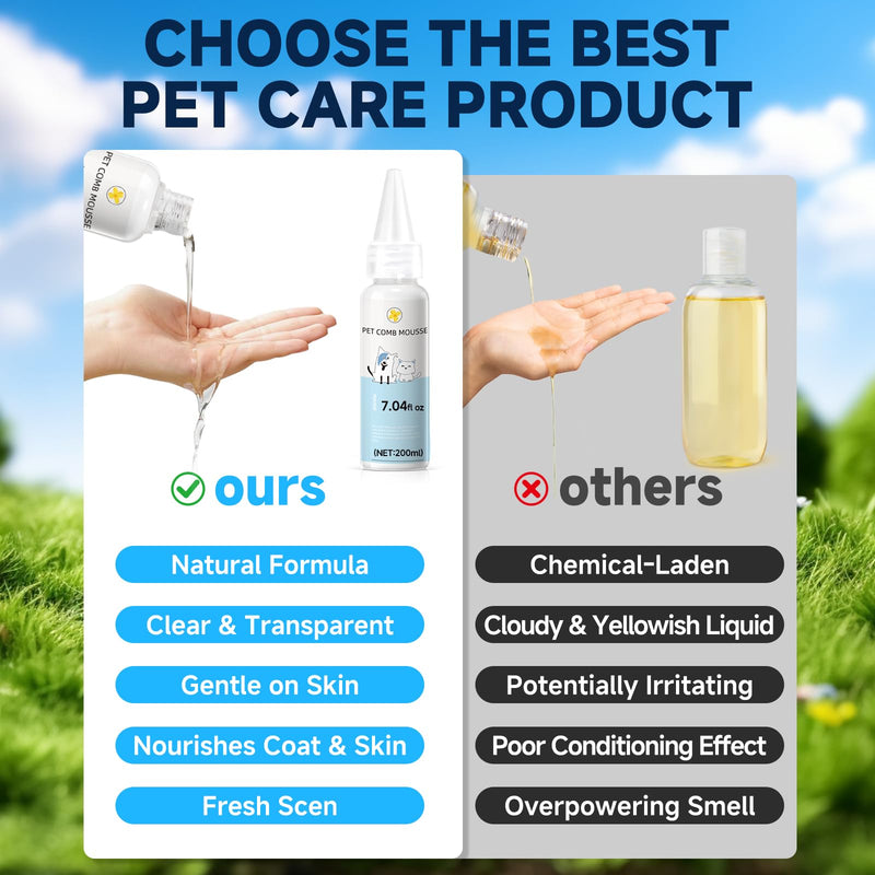 Pet Steam Brush Spray Refill for Dogs & Cats – Concentrated Waterless Shampoo, 3-in-1 Grooming Spray Comb Mist, Self Cleaning Pet Brush for Shedding & Hair Removal, 2*Shampoo(Steam Brush Not Included) - PawsPlanet Australia