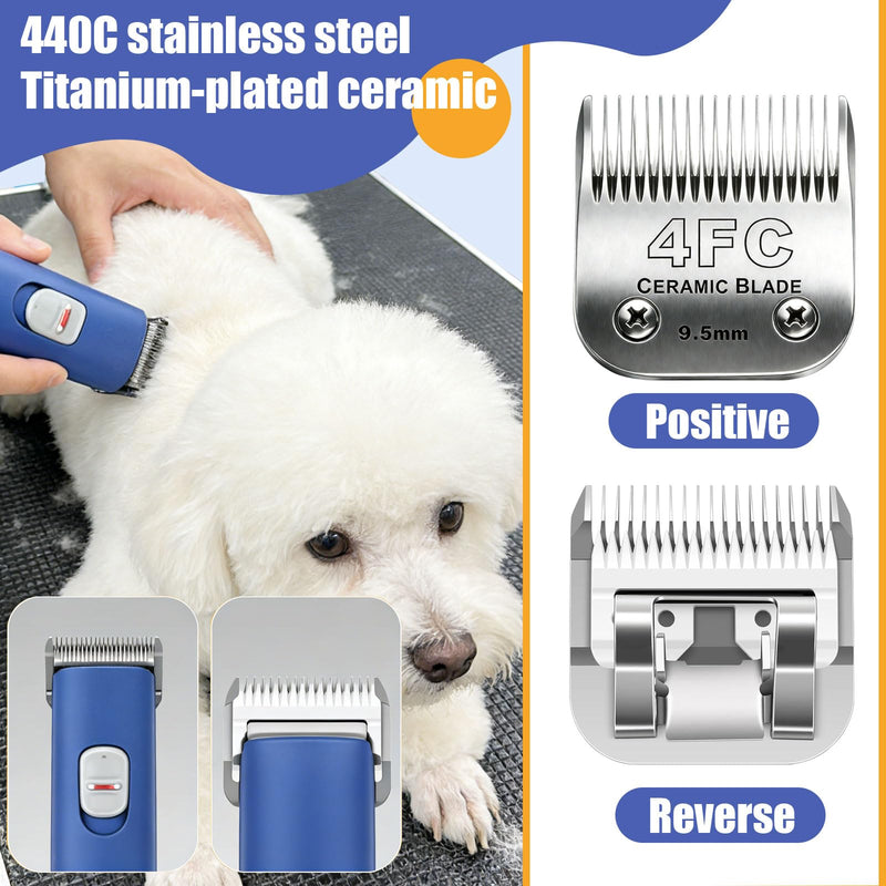 #4FC Clipper Blade Dog Grooming Compatible with Andis Clippers Detachable Carbon Steel Sharp Also Compatible with Wahl/Oster Dog Clippers Gray - PawsPlanet Australia
