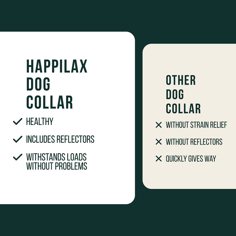 Happilax Adjustable Dog Collar - Reflective Padded Collar with Strain Relief for Small Dogs - Buckle Collar - Neck Size 12-14 inches - Red Color XS