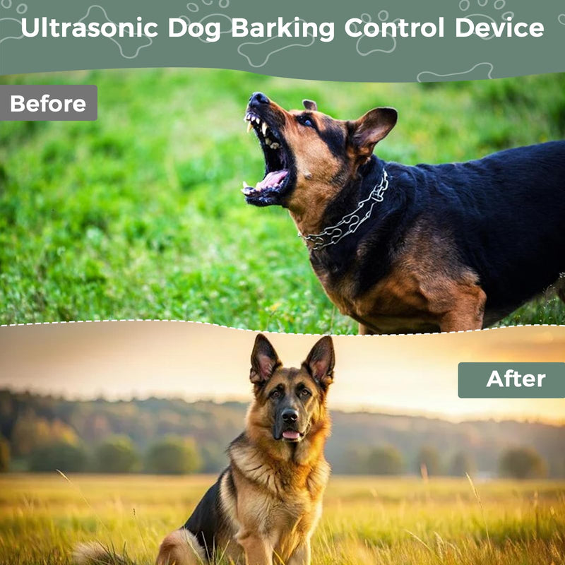 Anti Barking Device for Dogs, Ultrasonic Dog Bark Deterrent Devices with 3 Modes, 50Ft Range Stop Barking Control Devices for Dog Training in Outdoor Indoor, 1200mAh Rechargeable, Waterproof Green House