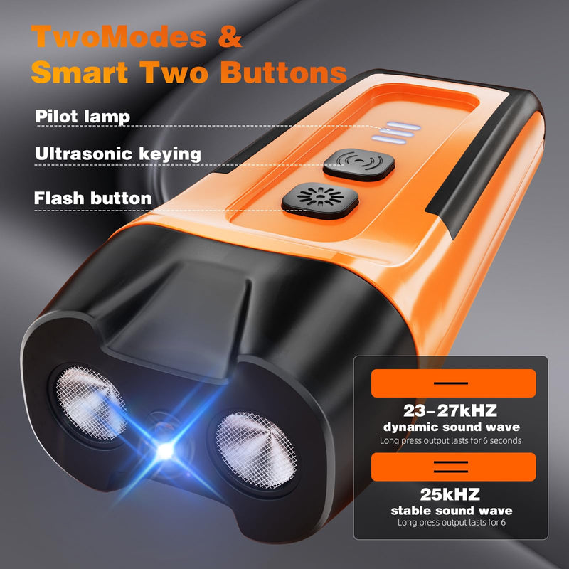 Ultrasonic Dog Bark Deterrent Devices, 50 FT Range Anti Barking Device for Dogs, Indoors Outdoors Effective Stop Barking Own or Neighbors Dog, Safe & Humane Dog Behavior Training Control Device Orange - PawsPlanet Australia