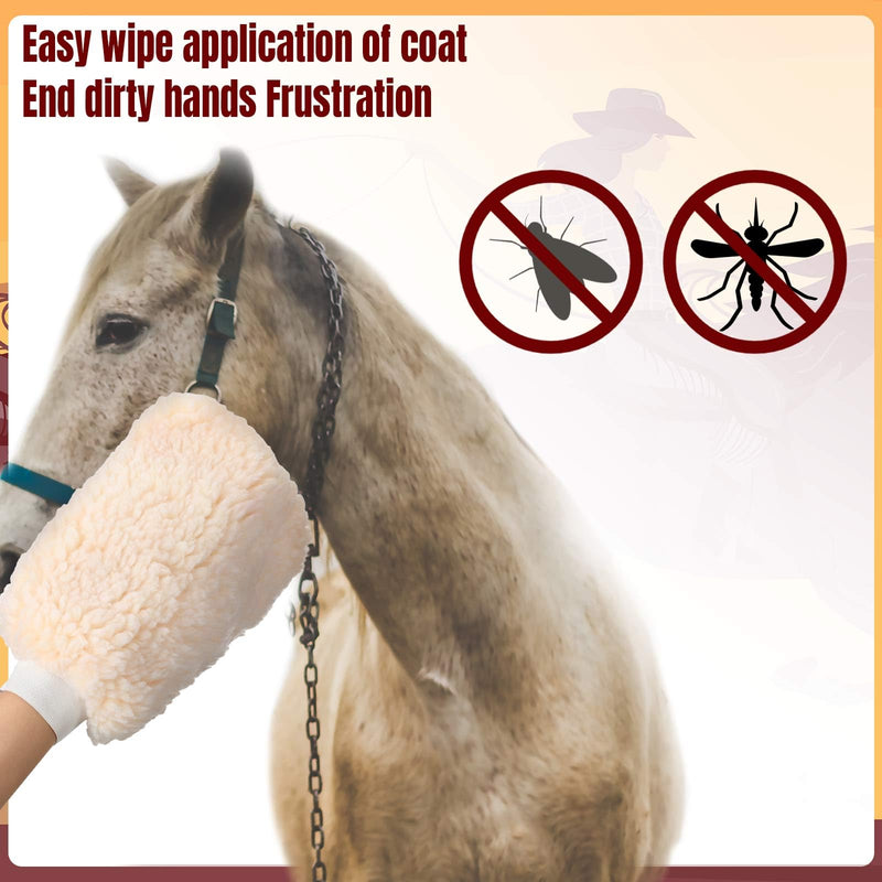 Fleece Applicator Wipe Mitt for Horses Grooming Mitts for Tack Cleaning Glove Soft White Mitts for Horse Bathing, Spreading Hair Treatments, Leather Care or Sensitive Horses and Dogs - PawsPlanet Australia
