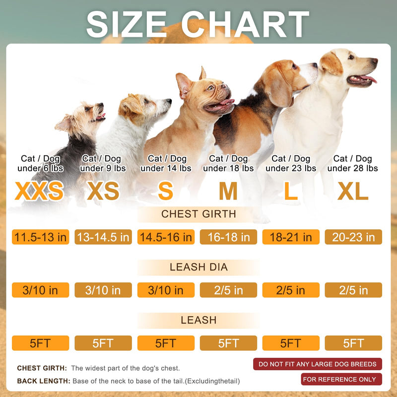 BEAUTYZOO Small Dog Harness and Leash Set,Step in No Choke No Pull Soft Mesh Dog Harnesses Reflective for Extra-Small Medium Puppy Dogs and Cats, Plaid Dog Vest Harness for XS S Pets, Beige XS XSmall(Chest Girth 13" - 14.5") - PawsPlanet Australia