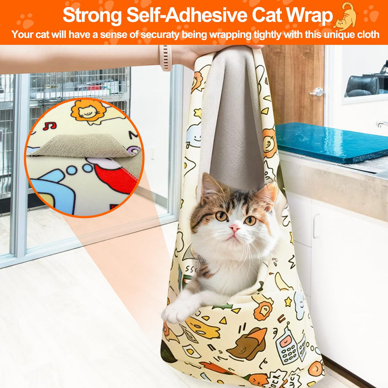 Cat Grooming Supplies - Cat Wrap for Cutting Nails with Cat Nail Clipper, Cat Restraint for Nail Clipping to Anti-Runaway/Scratch/Bitten, Cat Swaddle Wrap for Calming & Holding Cat (X Large) Animal X Large - PawsPlanet Australia
