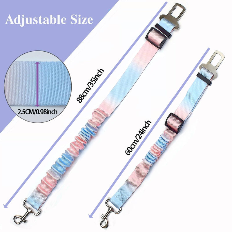 2 PCS Dog Seat Belt for Car, Adjustable Dog Car Harness Nylon Pet Travel Seatbelts with Elastic 24-35 Inches,Metal Buckle for Small, Medium and Large Pets - PawsPlanet Australia