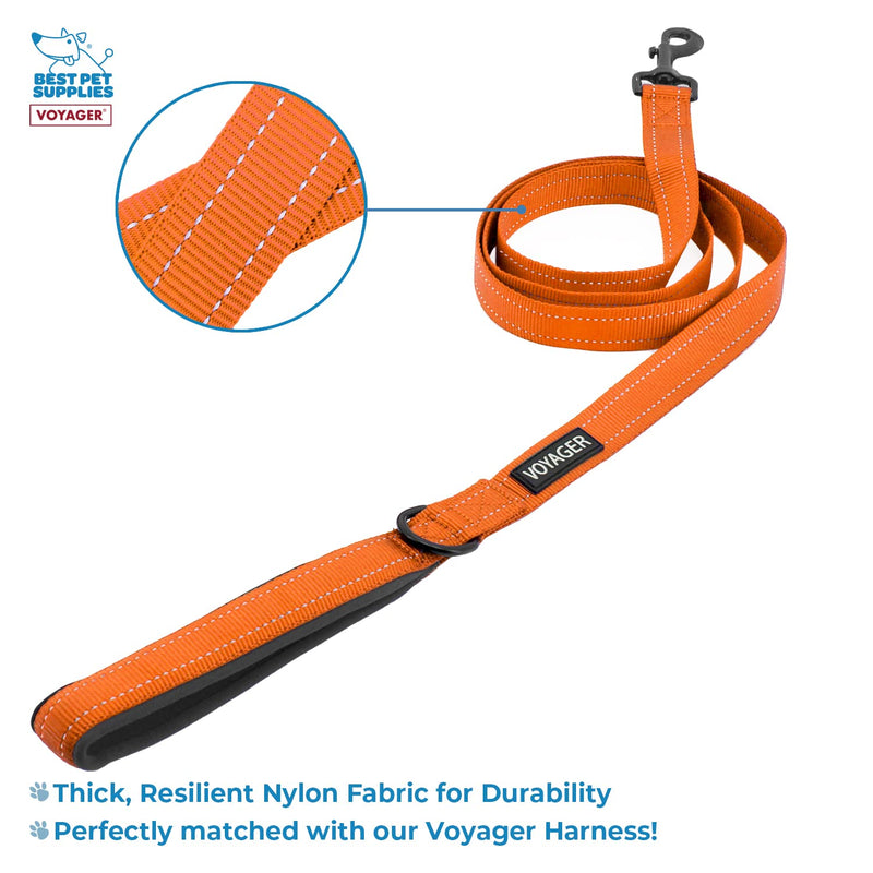 Voyager Step-in Lock Adjustable Cat Harness w. Cat Leash Combo Set with Neoprene Handle 5ft - Supports Small, Medium and Large Breed Cats by Best Pet Supplies - Orange/Black Trim, XXS (Pack of 2) - PawsPlanet Australia