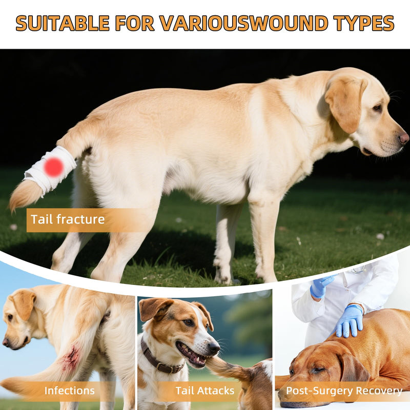OHCOZZY Dog Tail Protector, Dog Tail Bandage Cover with Tail Guard Ends Protector Sleeve,Dog Harness for Comfortable Wound Injury Recovery,L L Black