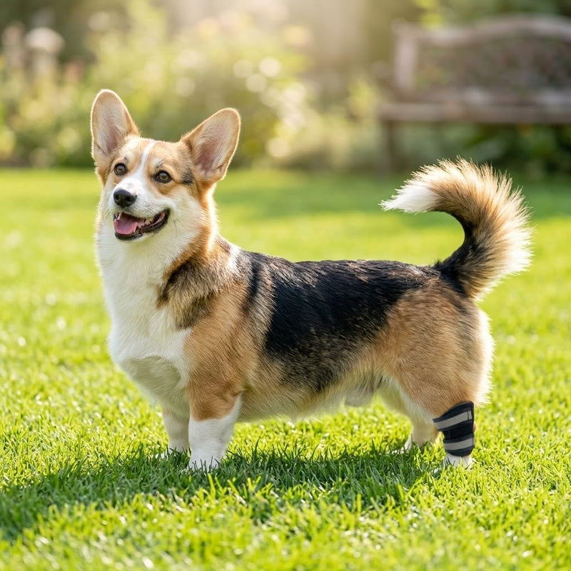Firstbrace Dog Rear Leg Hock Joint Braces with Removable Metal Strips (L Pair) | Removable rigid metal strips deliver heavy-duty canine rear hock joint stabilisation. L