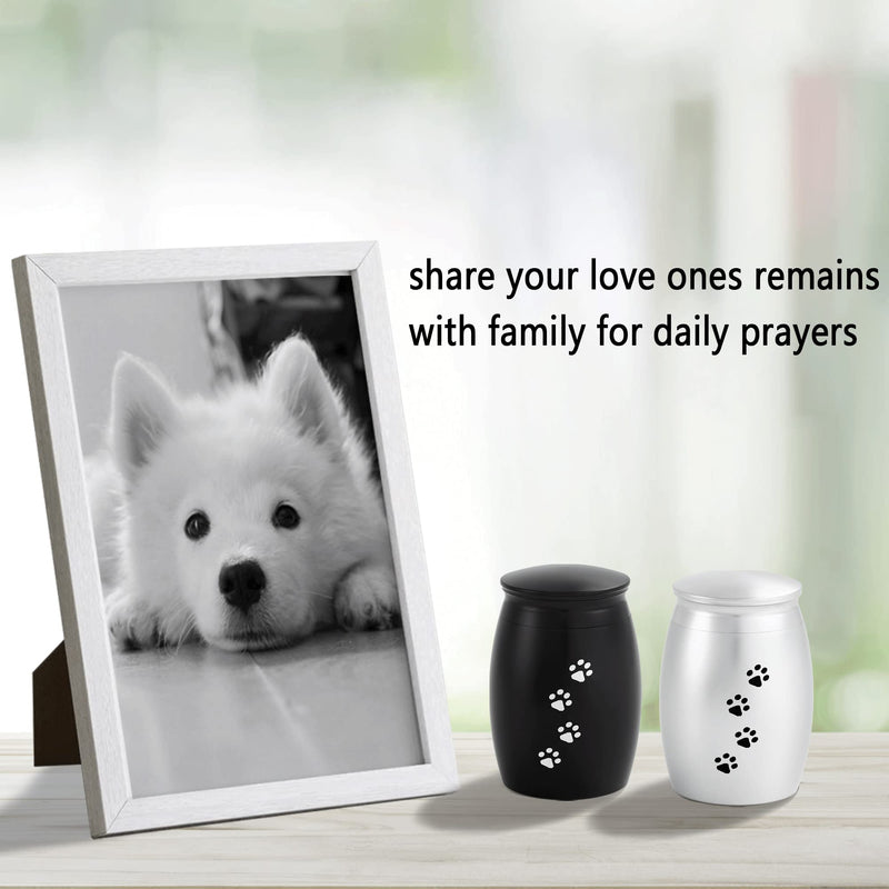 2.67 Inches Small Pet Urns for Dog Ashes Set of 2,Tiny Urn for Dog or Cats Ashes,Mini Pet Ashes Keepsake with Paw Print,Memorial Pet Cremation Urns - PawsPlanet Australia