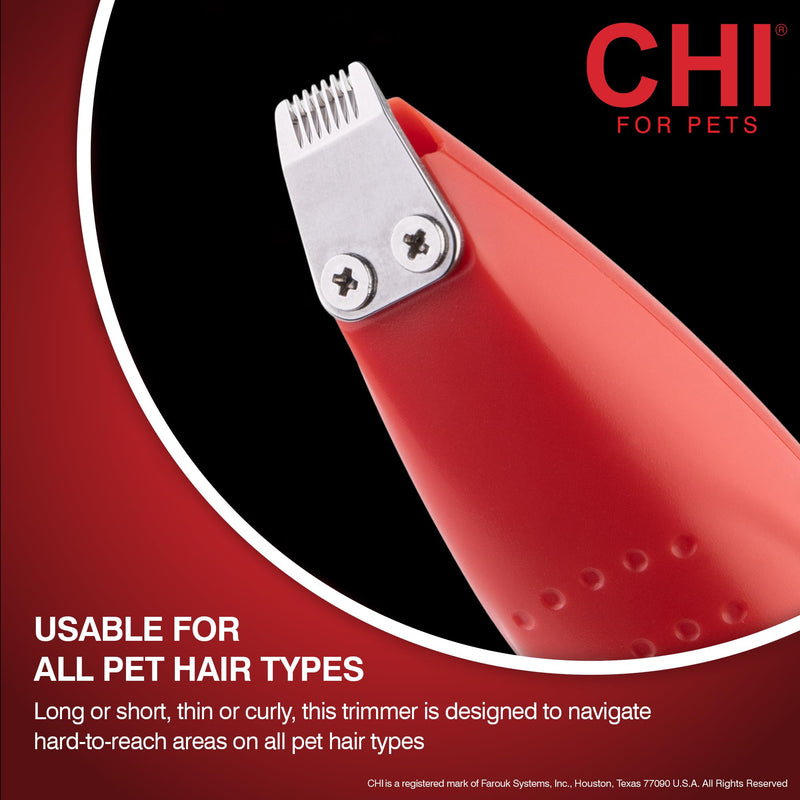 CHI for Pets Small Area Pet Hair Trimmer for Spot Trimming on Paws, Face and Ears | Sensitive Areas Fur Trimmer for Dogs or Cats | Face Trimmer for Dogs, Ear Trimmer for Dogs, Paw Trimmer for Dogs - PawsPlanet Australia