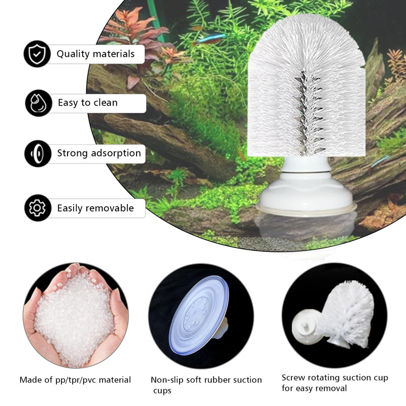 Turtle Brush with Suction Cup, Screw The Upgraded Turtle Scrub Brush Tightly on The Glass, It is Not Easy to Fall Off and Slide, Helping The Turtle Remove Dirt on The Back and Abdomen. - PawsPlanet Australia